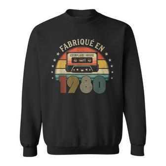 Fabriqué En 1980Intage Cassette Cadeau Anniversaire 1980 Sweater e - Cadeauxyz