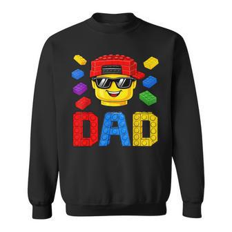 Family Dad Master Builder Building Bricks Blocks Fathers Day Sweatshirt | Mazezy