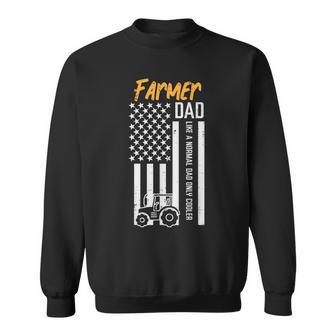 Farmer Dad Like Normal Only Cooler Us Flag Fathers Day Papa Sweatshirt - Thegiftio UK