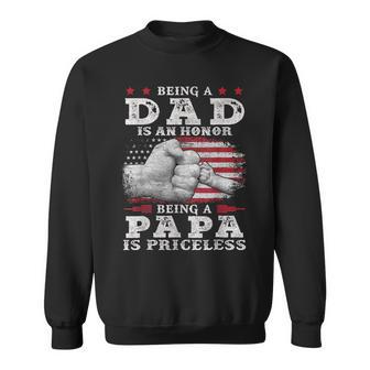 Father Honor Papa Priceless Usa Flag Sweatshirt - Thegiftio UK
