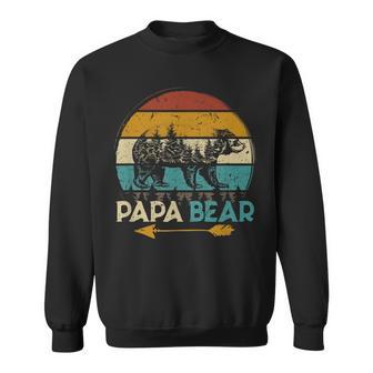 Father's Day Papabear Dad Baby Bear Retro Vintage Sweatshirt | Seseable UK