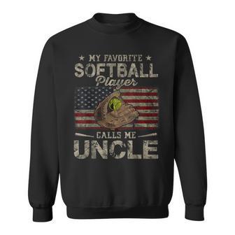 My Favorite Softball Player Calls Me Uncle Father's Day Sweatshirt - Thegiftio UK