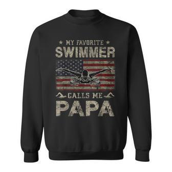 My Favorite Swimmer Calls Me Papa Fathers Day Sweatshirt - Thegiftio UK