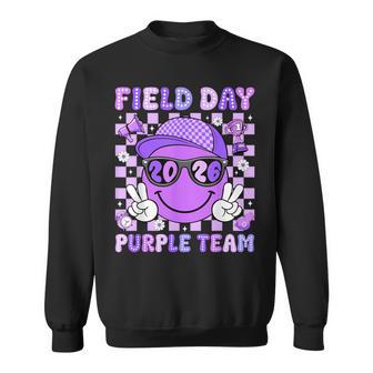 Field Day 2026 Purple Team Smile Face Sports School Boy Kids Sweatshirt - Thegiftio