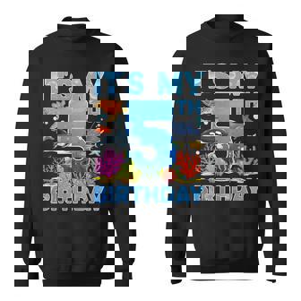 Fifth Ocean Birthday Party 5 Year Old Sea Animals Sweatshirt - Monsterry