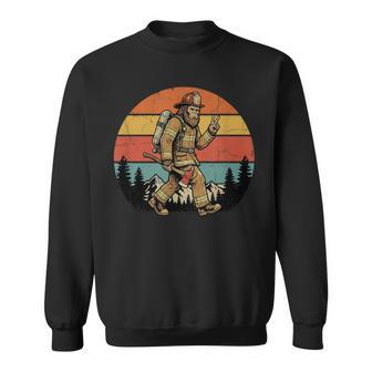 Firefighter Bigfoot Vintage Firefighting Sasquatch Fireman Sweatshirt | Seseable UK