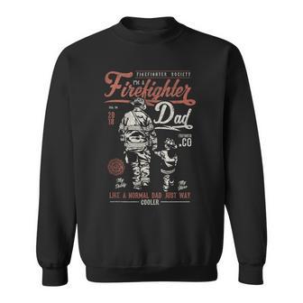 Firefighter Dad Vintage Fireman Father Sweatshirt | Seseable UK