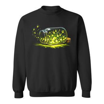 Fireflies Lightning Bugs Insects In Jar Summernight Campfire Sweatshirt - Thegiftio UK
