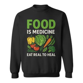 Food Is Medicineの栄養士、自然療法医栄養士へのギフト 長袖tシャツ スウェットシャツ - Kawaiitshirt