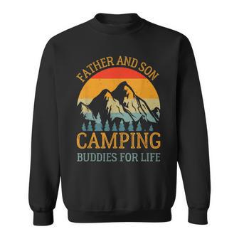 Fun Family Matching Camping For Dad And Son Father And Son Camping Buddies For Life For Dad Sweatshirt - Thegiftio UK