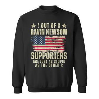 Anti Gavin Newsom Supporters American Distressed Flag Sweatshirt - Thegiftio UK