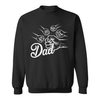 Dad Of Four Toddler Kids Fathers Day Fist Bump Family Sweatshirt - Thegiftio UK