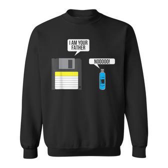 Father Floppy Disk And Son Usb Flash Drive Nerdy Sweatshirt - Monsterry