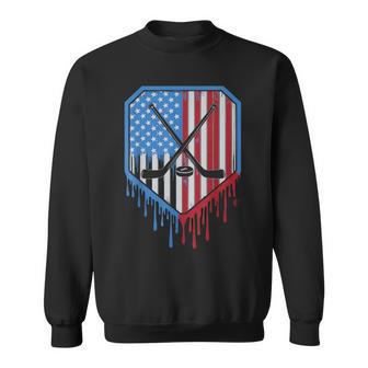 Hockey Drip Boys Ice Cream Patriotic American Flag Sweatshirt - Thegiftio UK