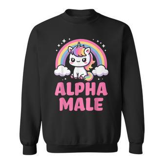 Irony Men's Outfit Cute Unicorn Alpha Male Sweatshirt - Thegiftio UK