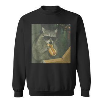 Raccoon Eating Hot Dog Meme Wiener Lovers Patriotic Sweatshirt - Thegiftio UK