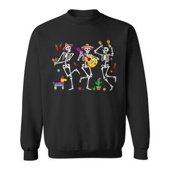 Skeleton Dancing Guitar Pinata Cinco De Mayo Sweatshirt - Thegiftio UK