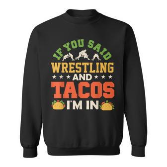 Wrestling And Tacos Wrestle Retro Boys Kids Sweatshirt - Thegiftio UK