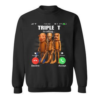 Funy Triple T Tung Tung Tung Speed John Pork Amir Is Calling Sweatshirt - Monsterry