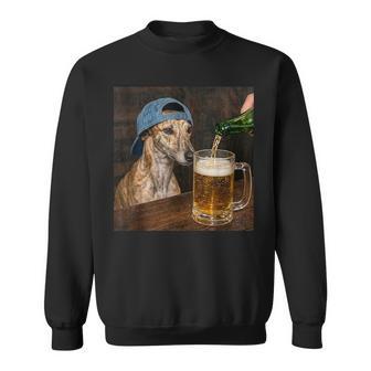 Galgo Bebiendo Cerveza Divertido Perro Galgo Meme In Mangas Camisa de entrenamiento - Regaloses