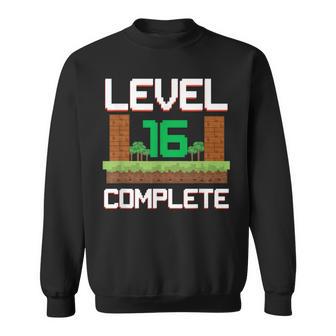 Gamer Kinder 16 Geburtstag Jungen 16 Jahre Level Complete Sweatshirt - Seseable