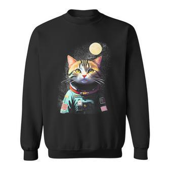 Gato Astronauta Dulce En El Espacio Con Luna En El Fondo Camisa de entrenamiento - Regaloses