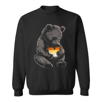 Gay Bear Pride Lgbtq Gay Pride Bear Flag Gay Flag Heart Sweatshirt - Monsterry