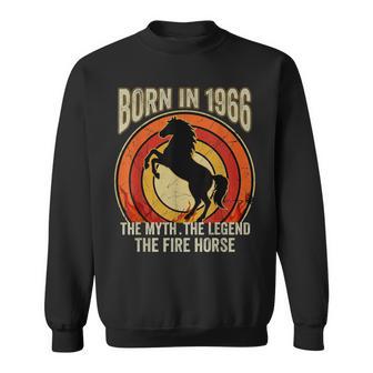 Geboren 1966 Der Mythos Die Legende Das Feuerpferd Retro Sweatshirt - Seseable