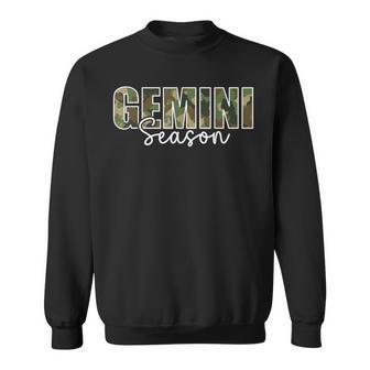 Gemini Season Zodiac Birthday Camo Camouflage Sweatshirt - Monsterry