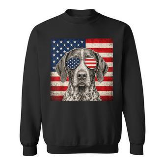 German Shorthaired Pointer 4Th Of July Us American Flag Dog Sweatshirt - Monsterry