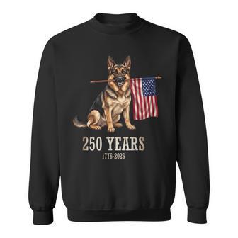 German Shepherd American Flag 250 Years Patriotic Dog Lovers Sweatshirt | Seseable UK