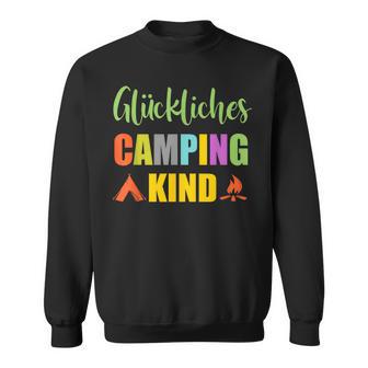 Glückliches Camping Kind Camper Caravan Zelt Kinder Camping Sweatshirt - Seseable