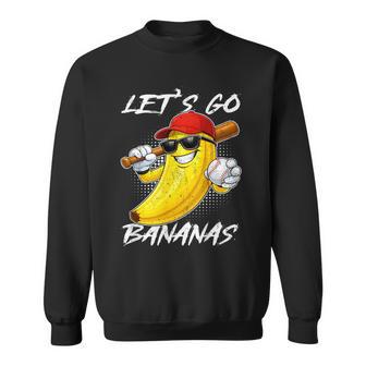 Lets Go Bananas Cute Banana Baseball Sports Boys Kids Sweatshirt - Thegiftio UK
