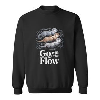 Go With The Flow Lustiger Otterchwebenderpruch Sweatshirt - Seseable