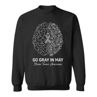 Go Gray In May Brain Tumor Awareness Brain Cancer Sweatshirt | Mazezy