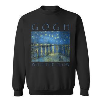 Gogh With The Flow 星月夜 ゴッホの絵画 スウェットシャツ - Kawaiitshirt