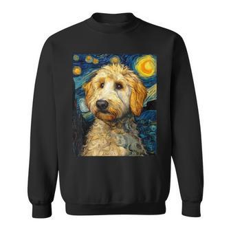 Golden Doodle Goldendoodle Dog Van Gogh Starry Night Graphic Sweatshirt - Thegiftio UK