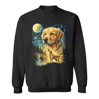 Golden Retriever Howling To The Moon Meme 90'S Dog Sweatshirt - Thegiftio