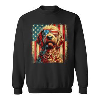 Goldendoodle 4Th Of July Usa Patriotic Dog Golden Doodle Sweatshirt - Thegiftio UK