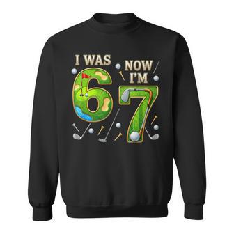 Golf 7Th Birthday Boy I Was 6 Now I'm 7 Six Seven 67 Kids Sweatshirt - Thegiftio UK