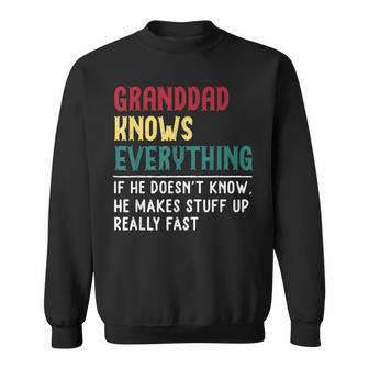 Granddad Know Everything Fathers Day For Granddad Sweatshirt - Thegiftio UK