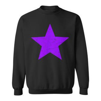 Grunge Alternative Distressed Purple Star 90S Rock Music Sweatshirt | Seseable UK