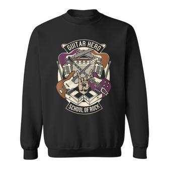 Guitar Heroes スクール オブ ロック ギター ラバー ギタリスト ギター スウェットシャツ - Kawaiitshirt