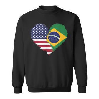 Half American Half Brazilian Usa Flag Brazil America Sweatshirt - Thegiftio UK