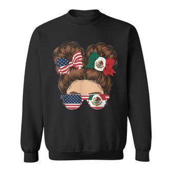 Half Mexican Half American Usa Flag Mexico America Sweatshirt - Thegiftio UK
