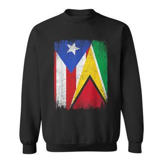 Half Puerto Rico Guyana Flag Guyanese Pride Roots Sweatshirt - Thegiftio UK
