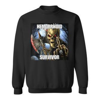 Hämorrhoiden Cringe Lustiges Kantiges Harteskelett Meme Sweatshirt - Seseable