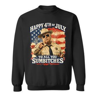 Happy 4Th Of July To All You Sumbitches Usa Flag Fireworks Sweatshirt - Monsterry