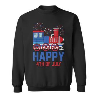 Happy 4Th Of July Vintage Caboose Toddler Boys Train Lover Sweatshirt - Thegiftio UK