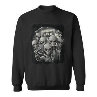 Happy Aliens Groupelfie Area 51 Ufo Extraterrestre Camisa de entrenamiento - Regaloses